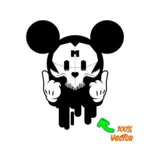 mickey mouse skull vectores