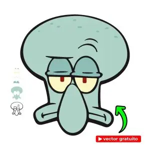 cara calamardo vector