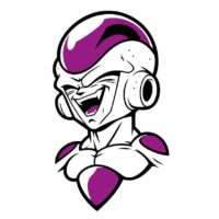 Freeza Vector de Dragon Ball en diseño gráfico de alto contraste, ideal para descargar, imprimir, cortar en vinilo y personalizar camisetas